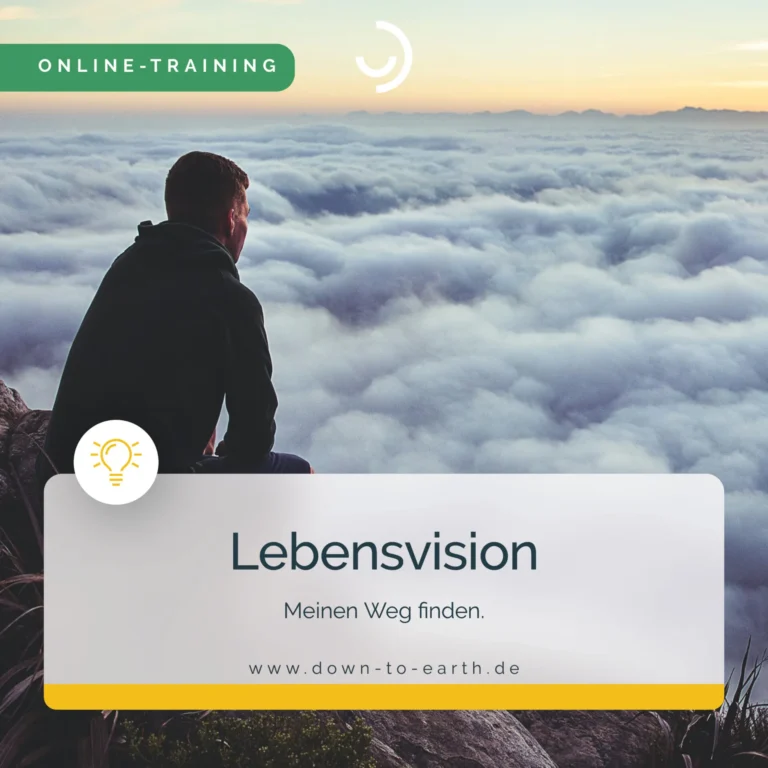 Mann blickt auf Wolkenmeer, Online-Training.