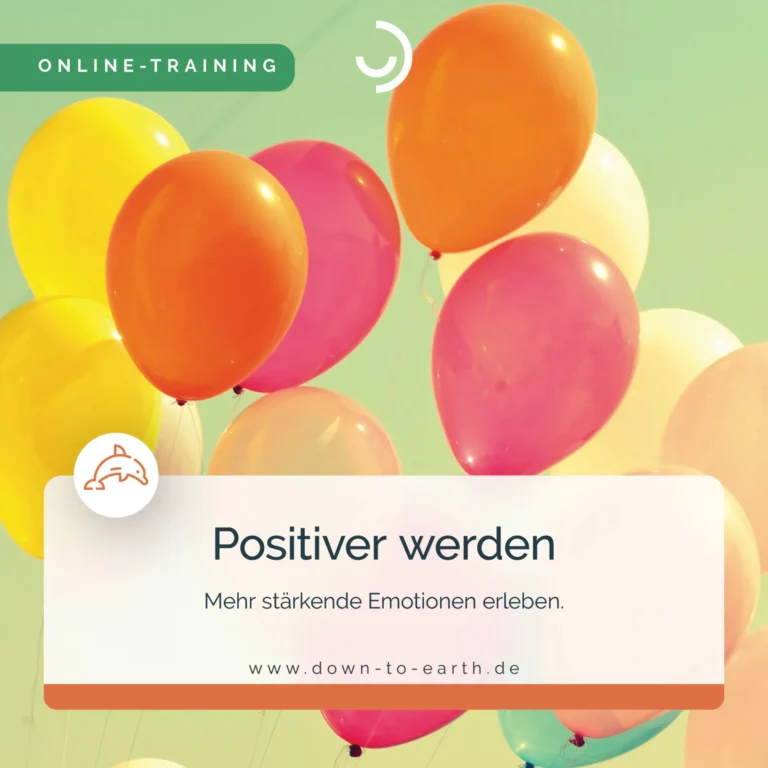 Bunte Luftballons, Online-Training-Anzeige "Positiver werden