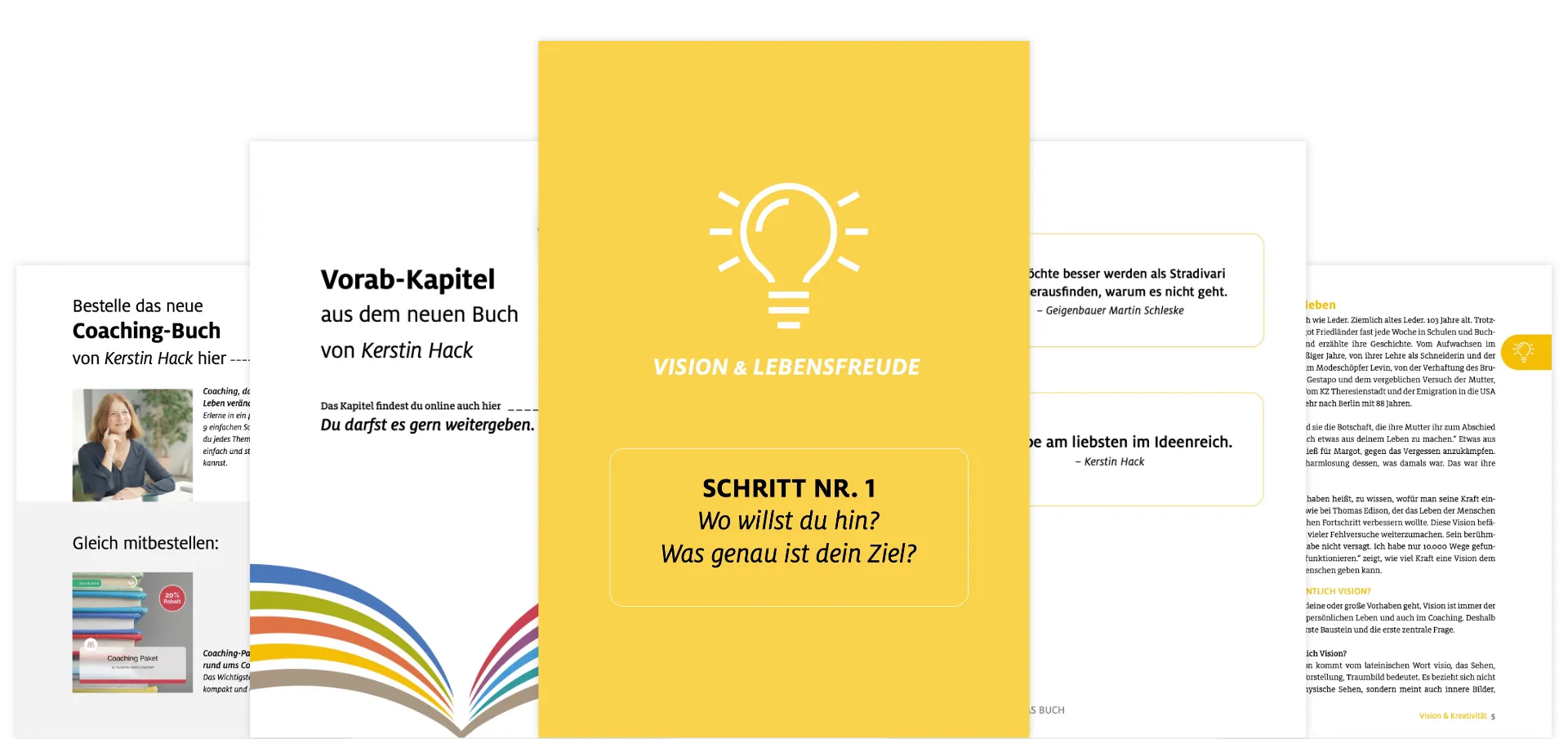Buchwerbung mit Visionsthema und Coaching-Tipps.