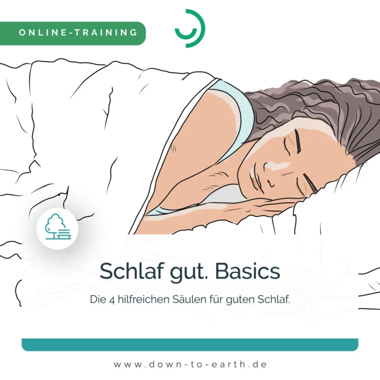 Frau schläft friedlich im Bett, Online-Training Anzeige