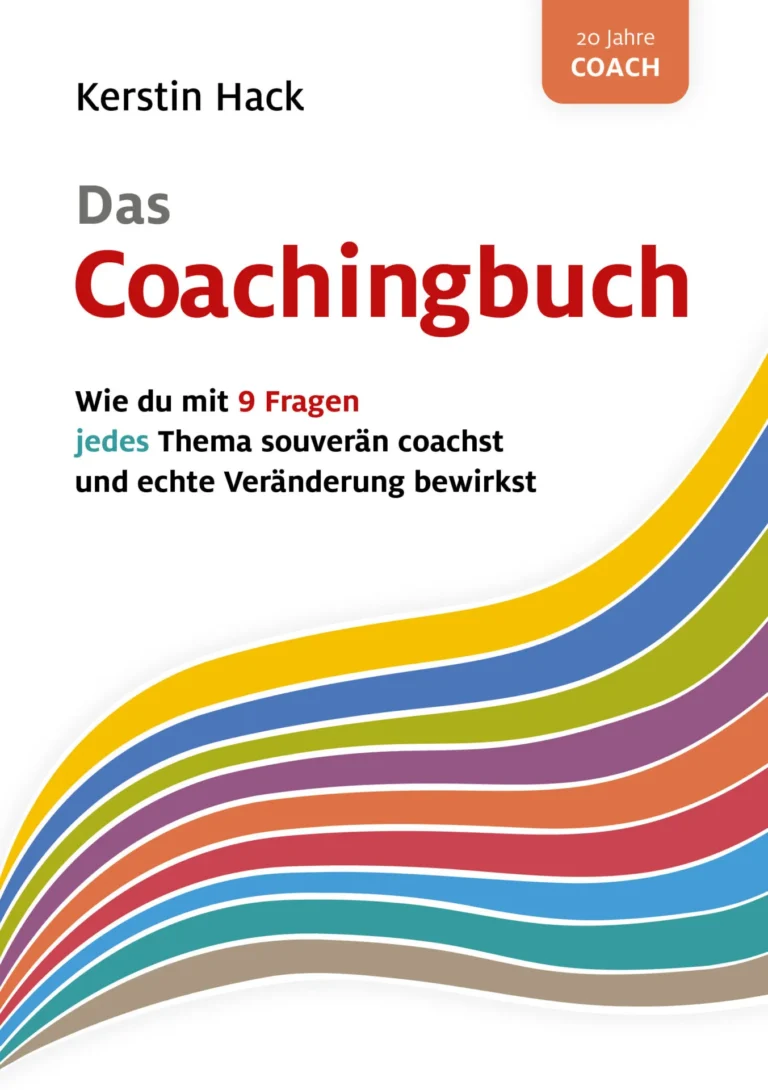 Buchcover 'Das Coachingbuch' mit farbigen Wellen.